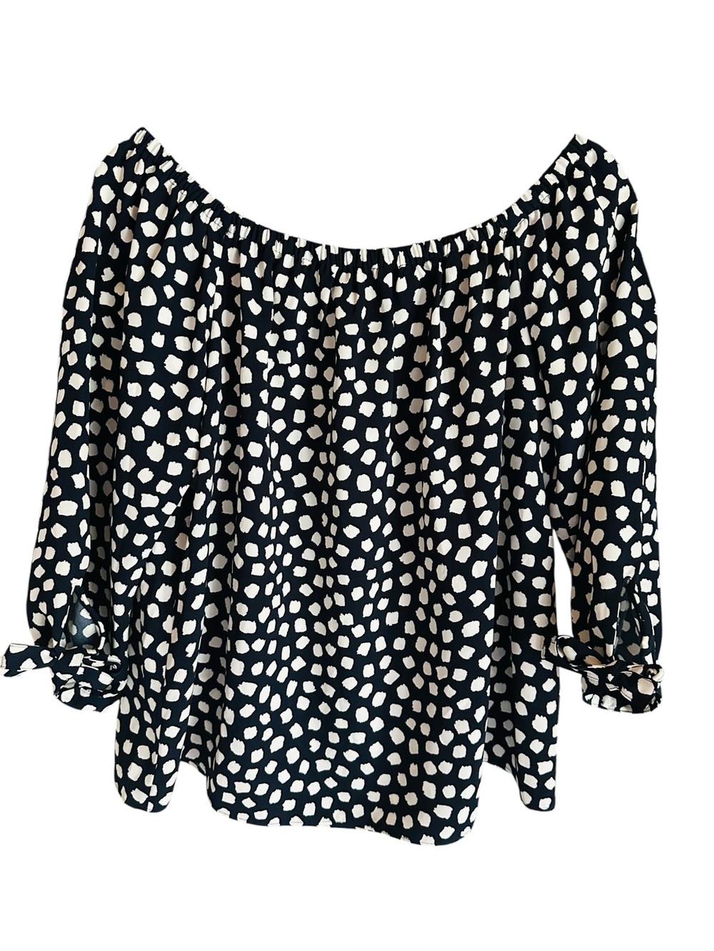 J. Crew Navy and Off-White Top XS